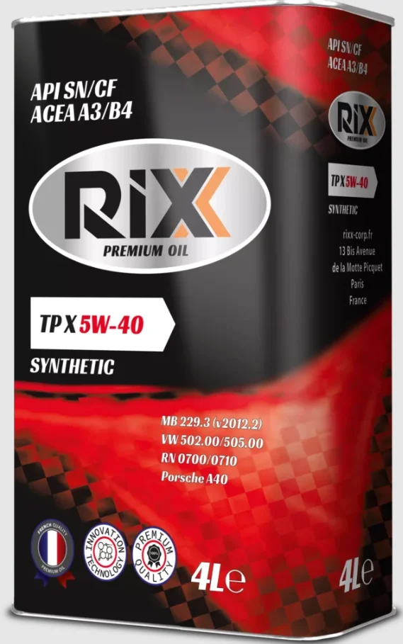 масло мот.RIXX TP X 5W40 SN/CF A3/B4 4L